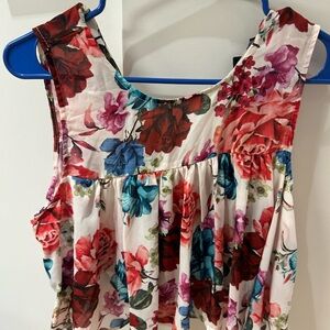 Derek Heart Pink Pleated Sleeveless Tank Top